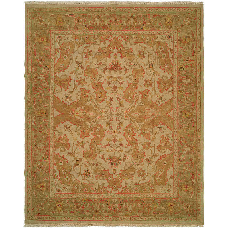 Meridian Rugmakers Handmade HandKnotted Wool Beige Rug Wayfair